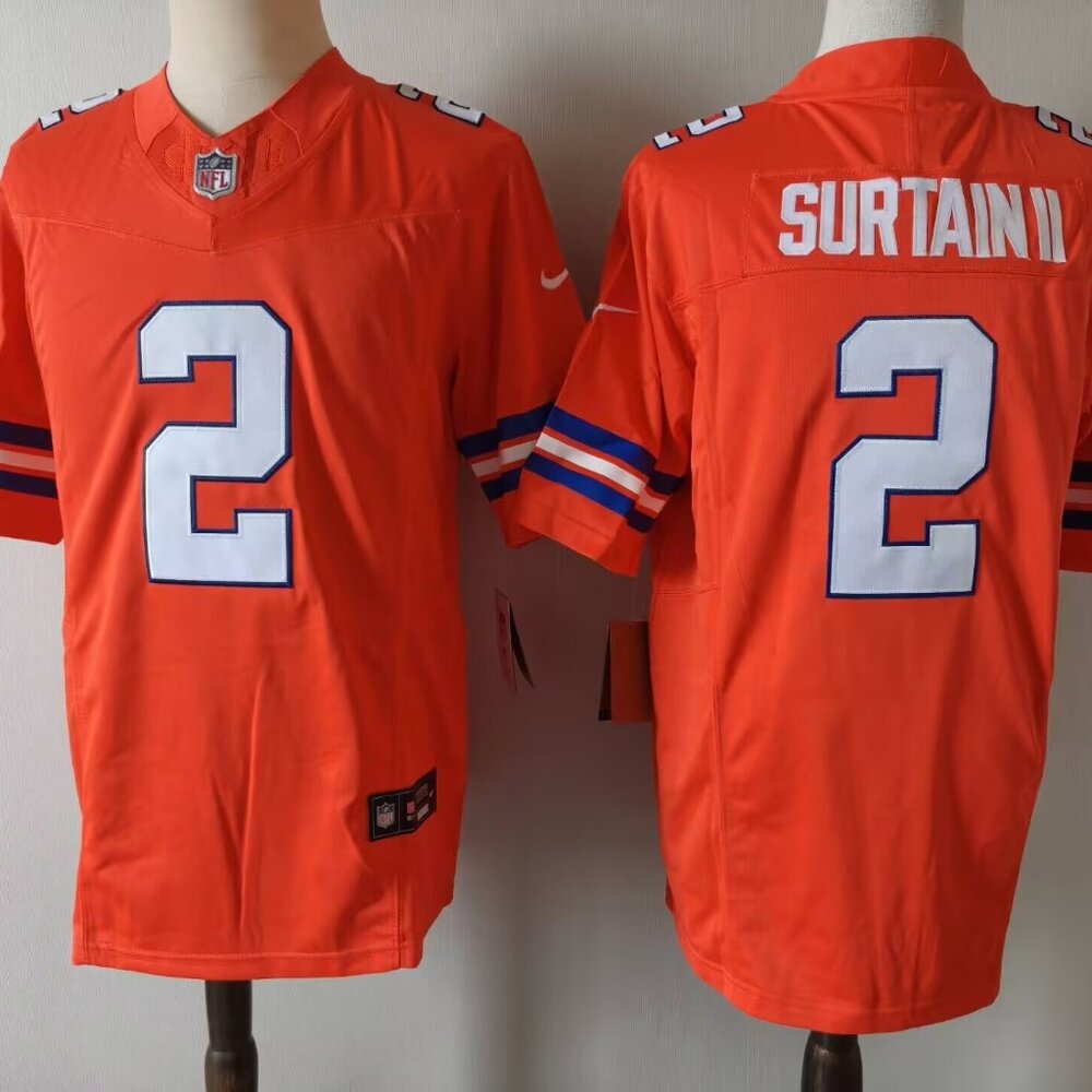 Mens Youth Pat Surtain II Orange Jersey